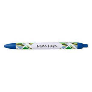 Bolígrafo De Tinta Negra Tanzania Bandera Tanzana Tiled Negra Personalizaci