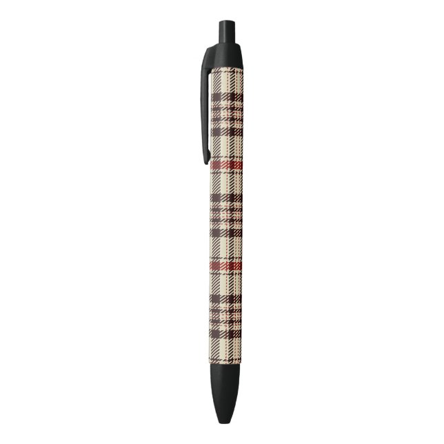 Bolígrafo De Tinta Negra Tartan Brown (Parte superior (vertical))