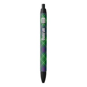 Bolígrafo De Tinta Negra Tartan del Clan Duncan