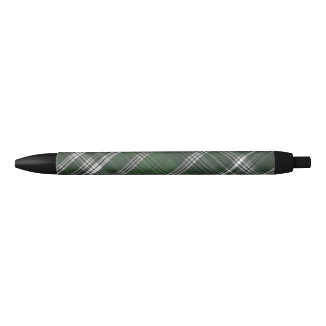 Bolígrafo De Tinta Negra Tartán verde elegante (Anverso)