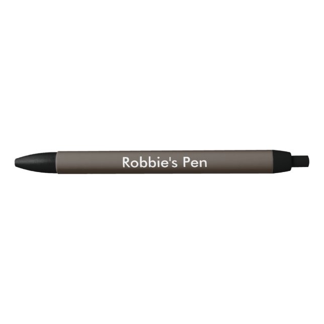 Bolígrafo De Tinta Negra Taupe oscuro personalizado (Anverso)