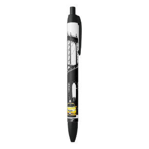 Bolígrafo De Tinta Negra Taxi Amarillo Nyc Puente de Brooklyn Plantilla Nue