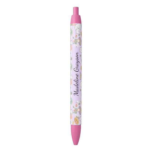 Bolígrafo De Tinta Negra Tea & Bookish Cats Pen (Frente vertical)