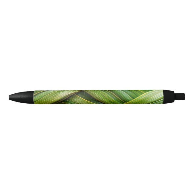 Bolígrafo De Tinta Negra Tejido de bambú fresco verde (Anverso)