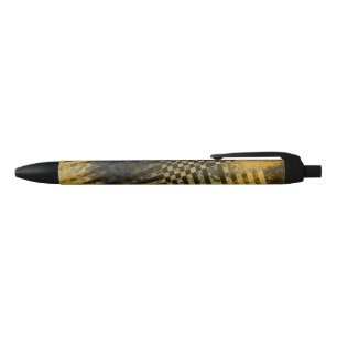 Bolígrafo De Tinta Negra Tejido de oro