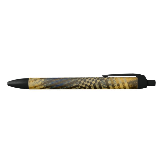 Bolígrafo De Tinta Negra Tejido de oro (Parte superior)