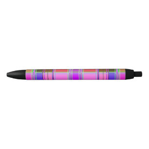 Bolígrafo De Tinta Negra Tela de cuadros rosa patrón de tela madras