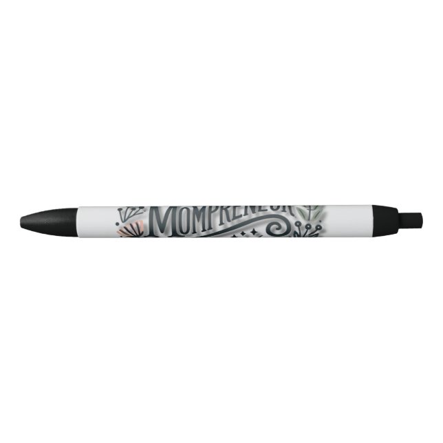 Bolígrafo De Tinta Negra Tema de Mompreneur (Anverso)