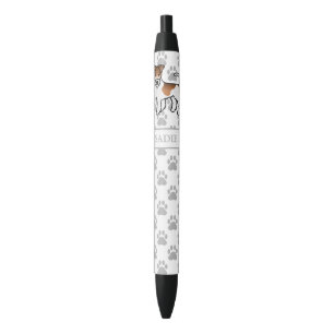 Bolígrafo De Tinta Negra Terrier de alambre blanco y bronceado Fox adorable