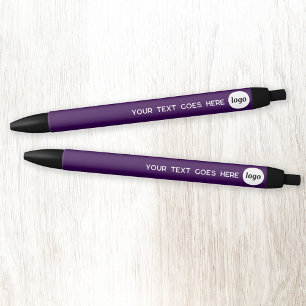 Bolígrafo De Tinta Negra Texto del logotipo Promoción de marca comercial pú