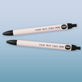 Bolígrafo De Tinta Negra Texto del logotipo Promocion del negocio rosa Rubo
