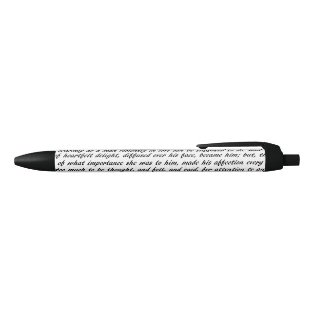 Bolígrafo De Tinta Negra Texto del orgullo y del perjuicio (Parte superior)