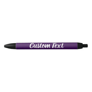 Bolígrafo De Tinta Negra Texto simple en morado con plantilla de script bla