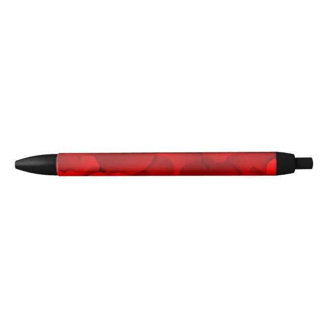 Bolígrafo De Tinta Negra Textura del corazón rojo (Anverso)