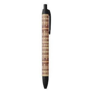 Bolígrafo De Tinta Negra Textura étnica de Brown