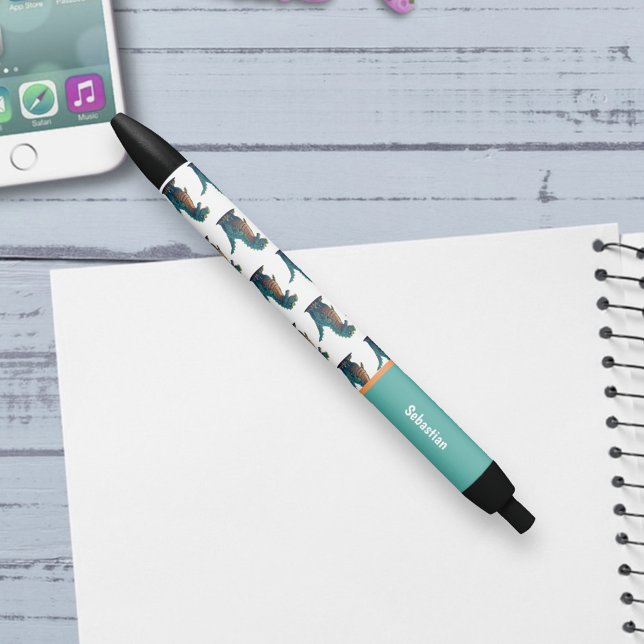 Bolígrafo De Tinta Negra Tierno Feliz T-Rex Tyrannosaurus Rex Dinosaurio (Subido por el creador)