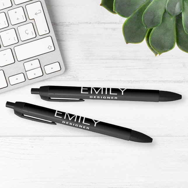 Bolígrafo De Tinta Negra Tipografía negra moderna | Negro (Subido por el creador)