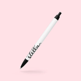 Bolígrafo De Tinta Negra Tipografía personalizada moderna Agrega el nombre 