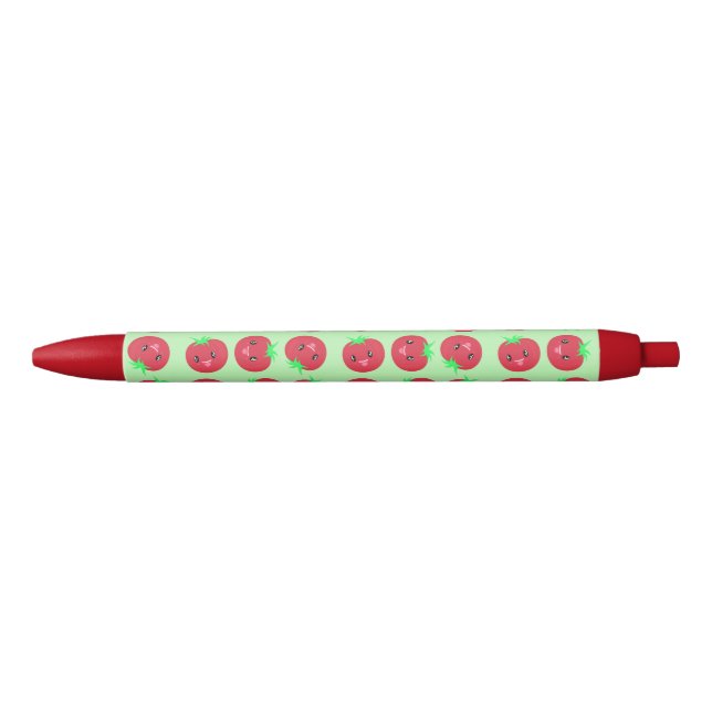 Bolígrafo De Tinta Negra Tomate kawaii vegano (Anverso)