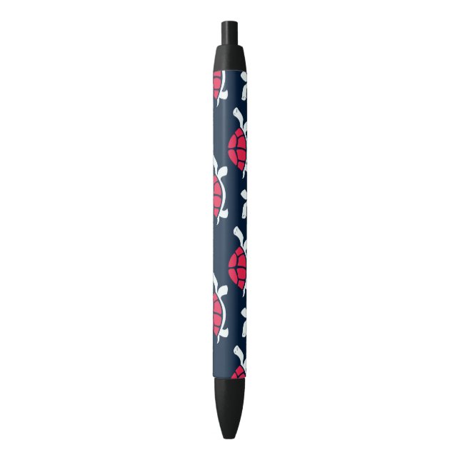 Bolígrafo De Tinta Negra Tortoise Rojo (Frente vertical)