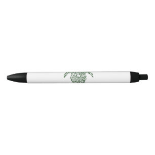 Bolígrafo De Tinta Negra Tortuga tribal del estilo de la prensa de copiar