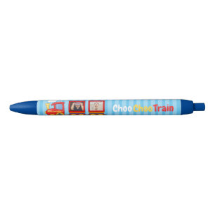 Bolígrafo De Tinta Negra Toy Train Toddler Boy Birthday Blue