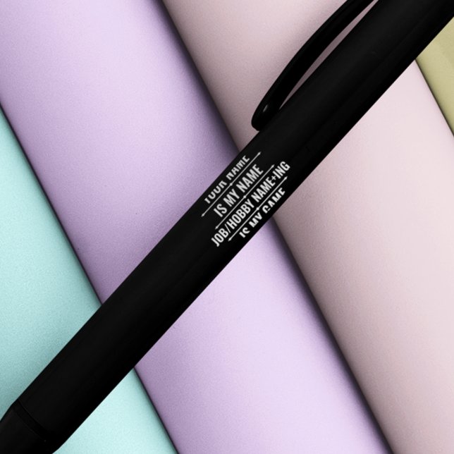 Bolígrafo De Tinta Negra Trabajo divertido personalizado y nombre de aficio (Subido por el creador)