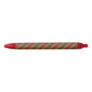Bolígrafo De Tinta Negra tradicionales rayas de Navidad de colores