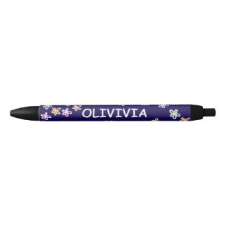 Bolígrafo De Tinta Negra TRENDY Elegant Blue Flower PATTERN Pen