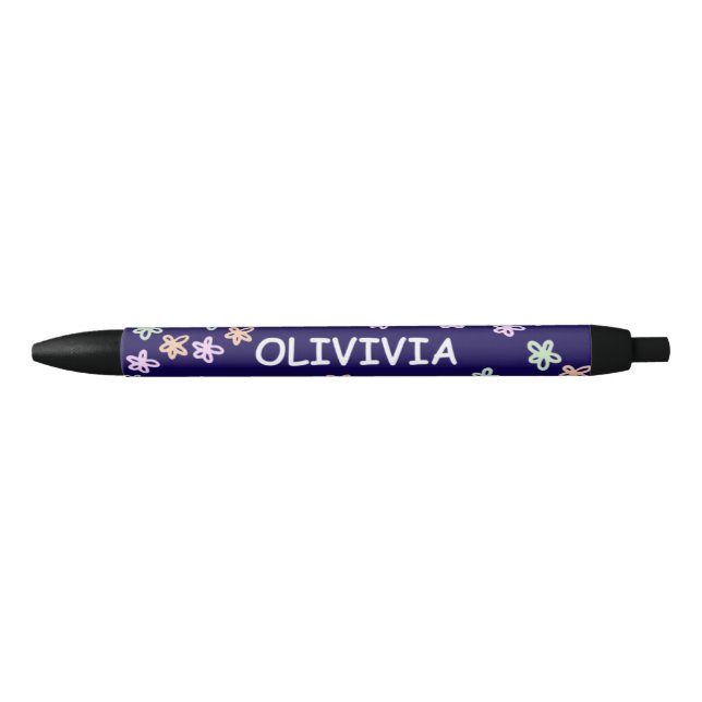 Bolígrafo De Tinta Negra TRENDY Elegant Blue Flower PATTERN Pen (Anverso)