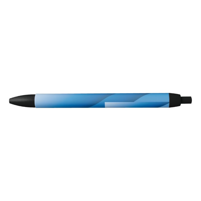 Bolígrafo De Tinta Negra Triángulos azules girando (Anverso)