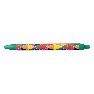 Bolígrafo De Tinta Negra Triángulos Isométricos del Arcoiris