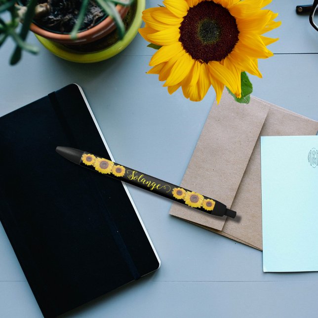 Bolígrafo De Tinta Negra Trío de girasol-personalizado (Subido por el creador)