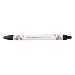 Bolígrafo De Tinta Negra Trouwen pen getuigen Magnolia botanische bruiloft