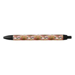 Bolígrafo De Tinta Negra Tulipán rosa y amarillo