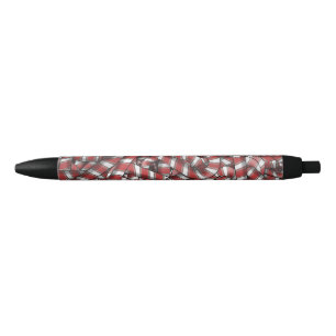 Bolígrafo De Tinta Negra Twided Red Striped Abstract Candy Canes