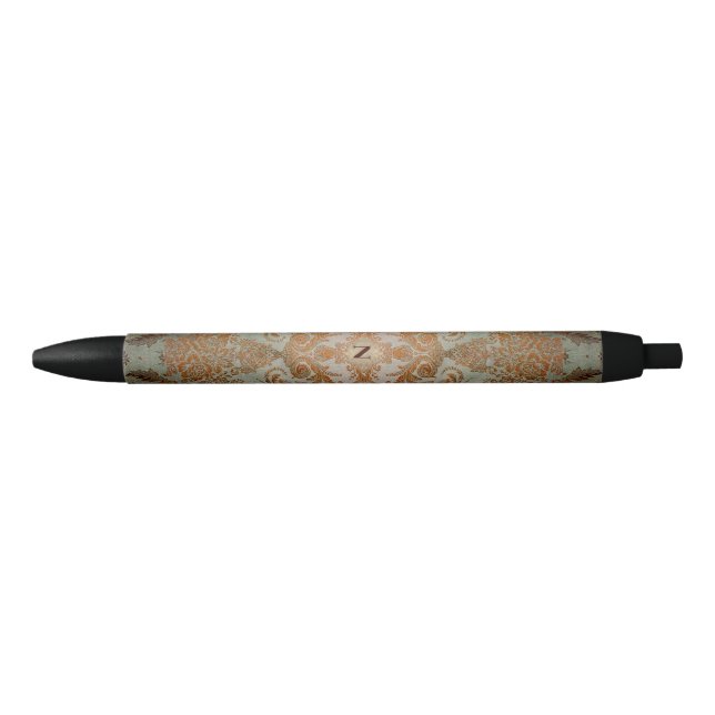 Bolígrafo De Tinta Negra Twilight Sunset Brocade Monogrammed Pen (Anverso)