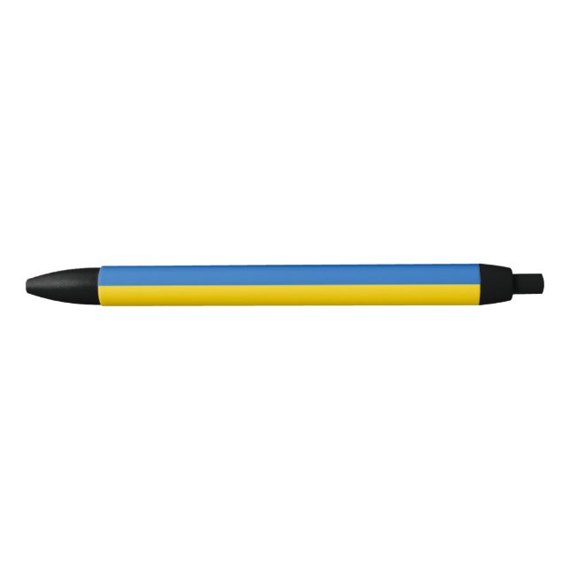 Bolígrafo De Tinta Negra Ucrania azul y amarilla  (Anverso)