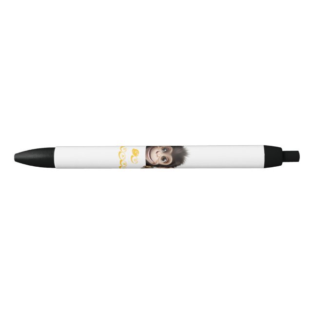 Bolígrafo De Tinta Negra un mono pequeño se banana (Anverso)