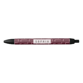 Bolígrafo De Tinta Negra Urban Geo | Wine Berry | Patrón de licuadora