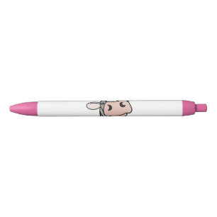 Bolígrafo De Tinta Negra vaca de dibujos animados negro blanco rosa beso gr