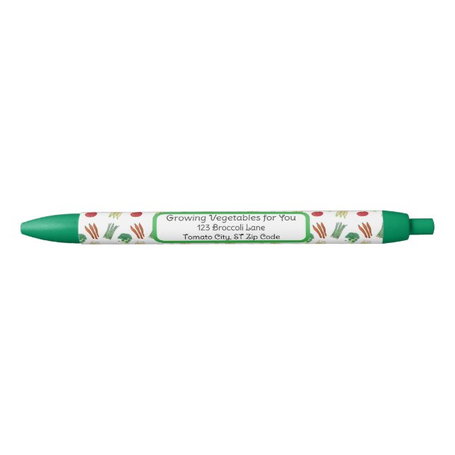 Bolígrafo De Tinta Negra Vegetable themed pens for business (Anverso)