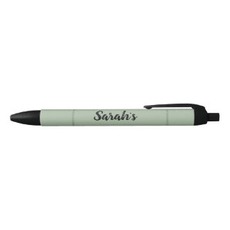 Bolígrafo De Tinta Negra Verde Salvia Personalizado
