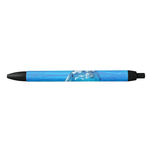 Bolígrafo De Tinta Negra Vida marina subacuática del delfín precioso (Anverso)