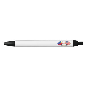 Bolígrafo De Tinta Negra Vintage filipino de bandera estadounidense