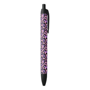 Bolígrafo De Tinta Negra Violeta Rosa Guepardo Leopardo Patrón Amante de lo