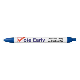 Bolígrafo De Tinta Negra Votar temprano