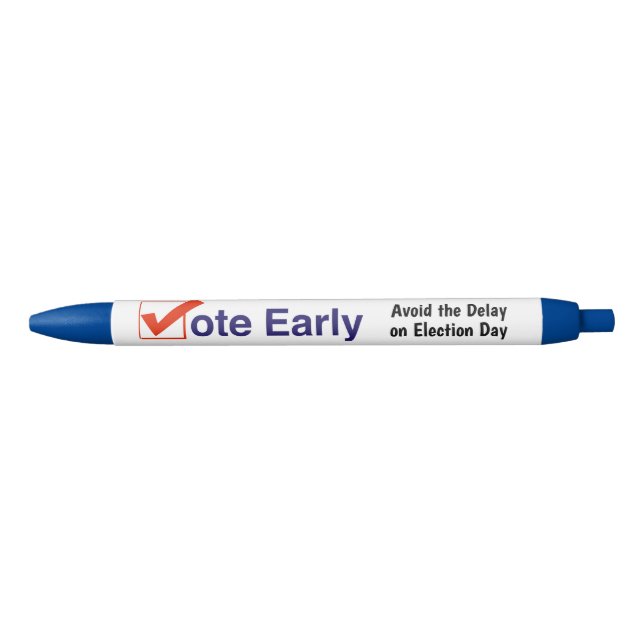Bolígrafo De Tinta Negra Votar temprano (Anverso)