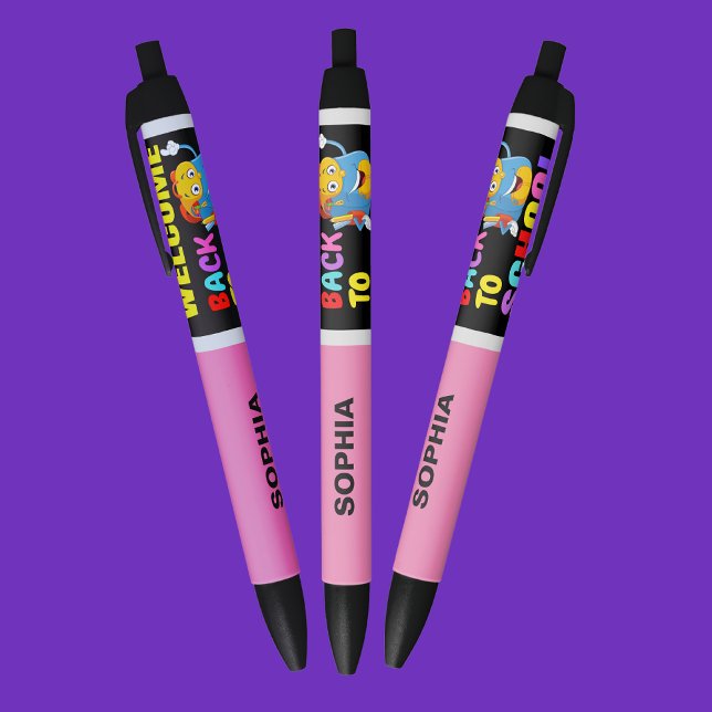 Bolígrafo De Tinta Negra Vuelta personalizada a la escuela (Subido por el creador)