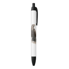 Bolígrafo De Tinta Negra Watercolor Raven Bird Naturaleza Art